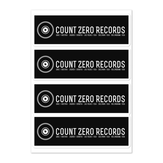Count Zero Records Official 2021 Logo Sticker Sheet Count Zero Records